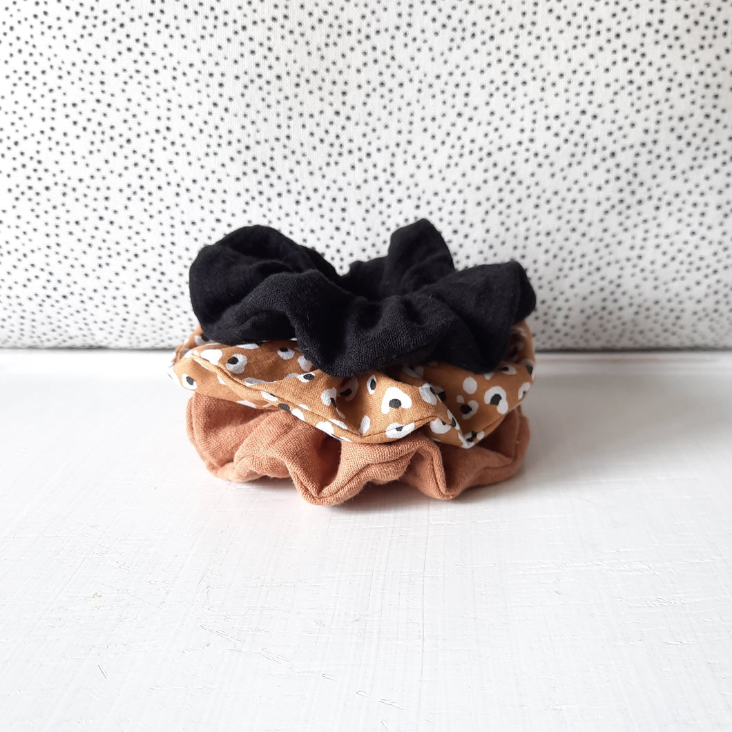 Chouchou en tissu léopard pour femme et enfant - élastique cheveux