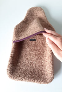 Bouillotte et sa housse en laine bouclette et étoile en Liberty Betsy / Chaleur et douceur