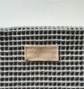 Trousse de toilette femme en nid d'abeille anthracite - grand modèle / Maxi Pochette tissu