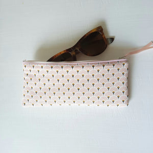 Etui à lunettes souple en tissu rose / étui à lunettes de soleil molletonné