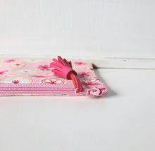 Charger l&#39;image dans la galerie, Petite pochette Porte monnaie en tissu Liberty Toria rose / Trousse Liberty of London