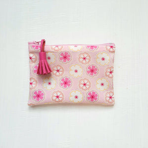 Petite pochette Porte monnaie en tissu Liberty Toria rose / Trousse Liberty of London