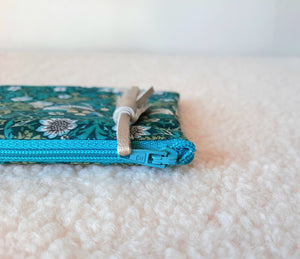 Petite pochette Porte monnaie en tissu Liberty Strawberry Thief / Trousse Liberty of London