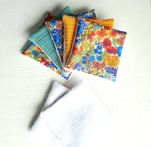 Lingettes démaquillantes lavables en Liberty Annie Margaret / Lot de cotons lavables / Coton démaquillant à l'eau