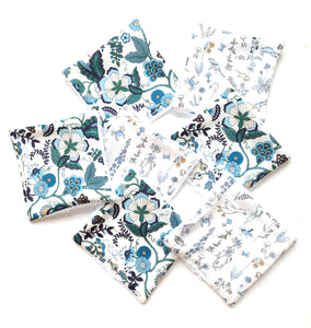 Lingettes démaquillantes lavables en Liberty / Lot de cotons lavables / Coton démaquillant à l'eau