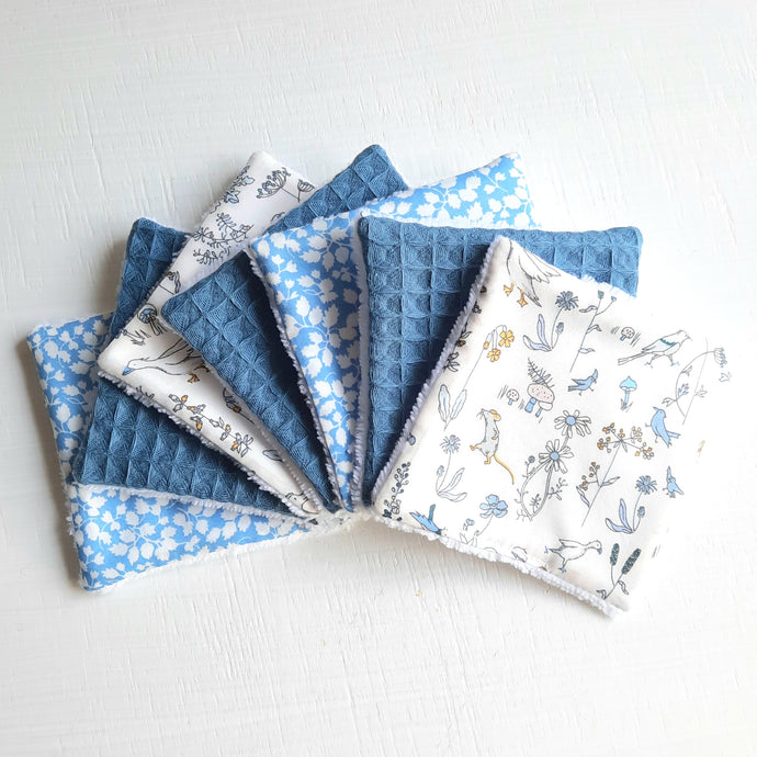 Lingettes démaquillantes lavables en Liberty Théo / Lot de cotons lavables / Coton démaquillant à l'eau