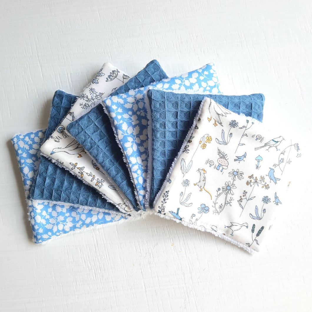 Lingettes démaquillantes lavables en Liberty Théo / Lot de cotons lavables / Coton démaquillant à l'eau