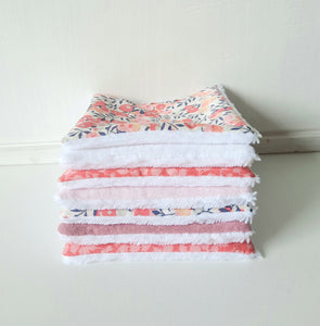 Lingettes démaquillantes lavables en tissu Liberty of London Wiltshire / coton réutilisable artisanal