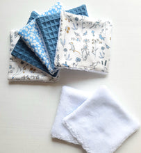 Charger l&#39;image dans la galerie, Lingettes démaquillantes lavables en Liberty Théo / Lot de cotons lavables / Coton démaquillant à l&#39;eau
