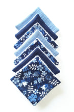 Charger l&#39;image dans la galerie, semainier lingettes démaquillantes cotons lavables carrés éponge bambou tissu liberty edenham zéro déchet