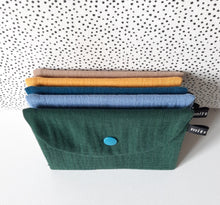 Charger l&#39;image dans la galerie, Pochette à savon imperméable en double gaze et coton enduit / étui à shampoing solide
