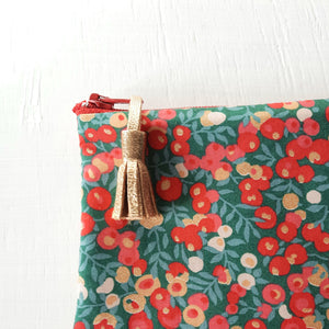 Petite pochette Porte monnaie en tissu Liberty Wiltshire Christmas / Trousse Liberty of London