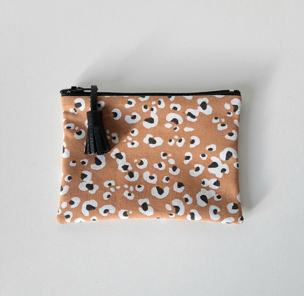 trousse tissu léopard femme cadeau fait main
